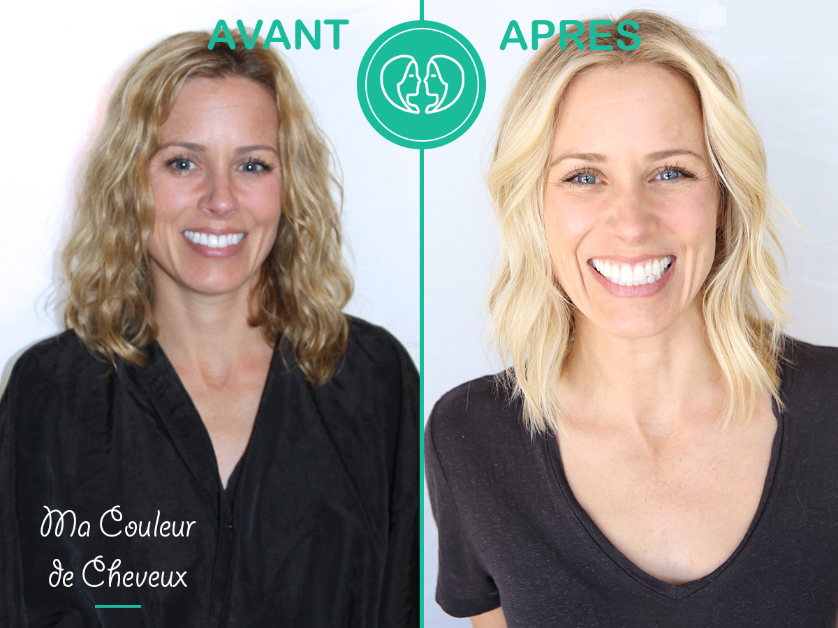 Photos de cheveux avant après coloration et coupe capillaire