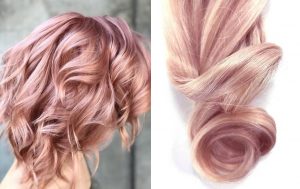 Cheveux rose gold